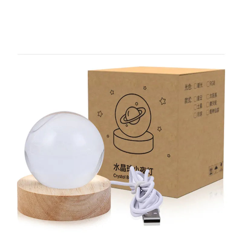 3D Laser Crystal Ball LED Lamp