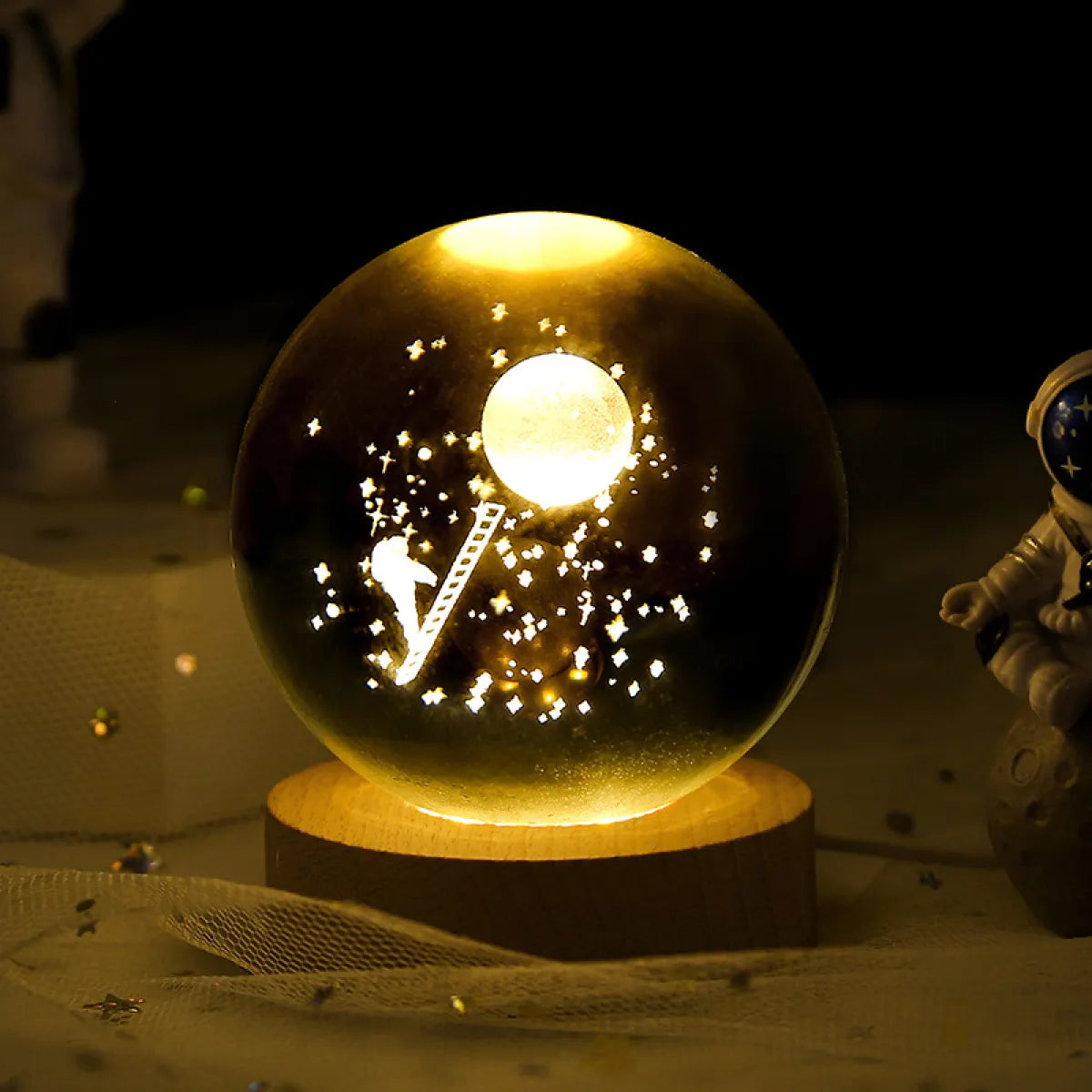 3D Laser Crystal Ball LED Lamp