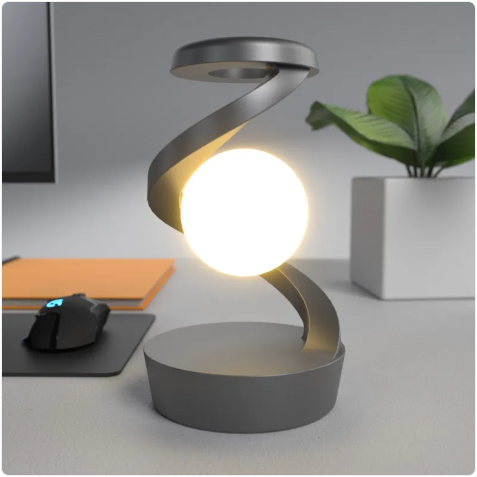 Spiral LED Table Lamp with Wireless Charging