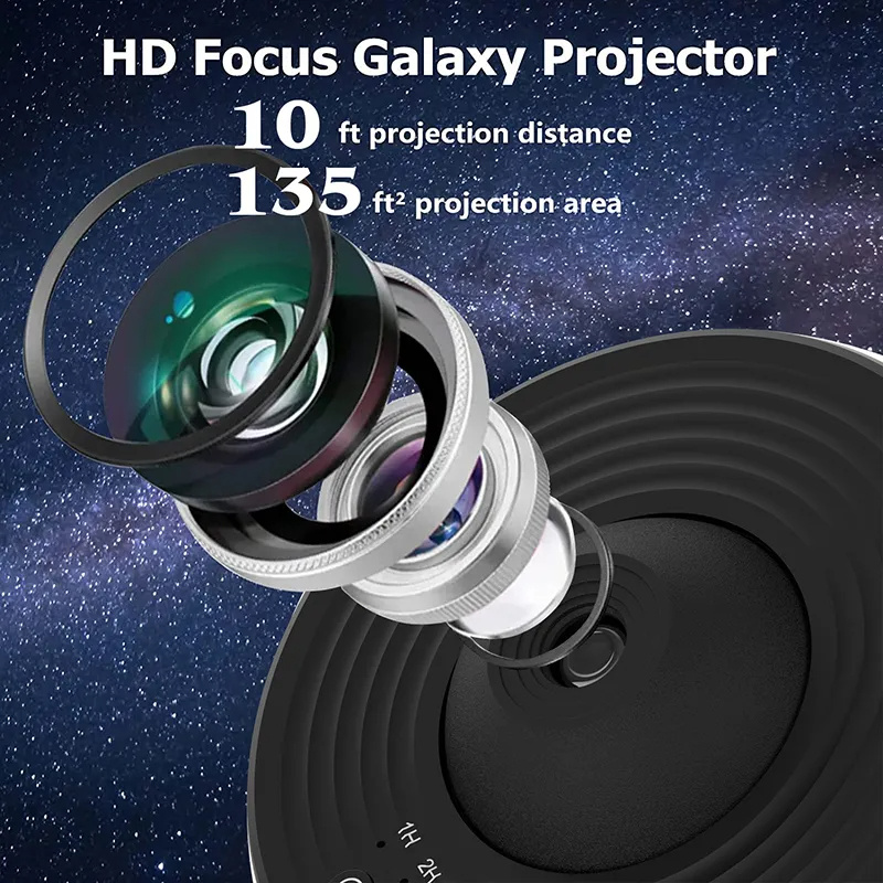 Galaxy Star Projector with Interchangeable Projection Discs