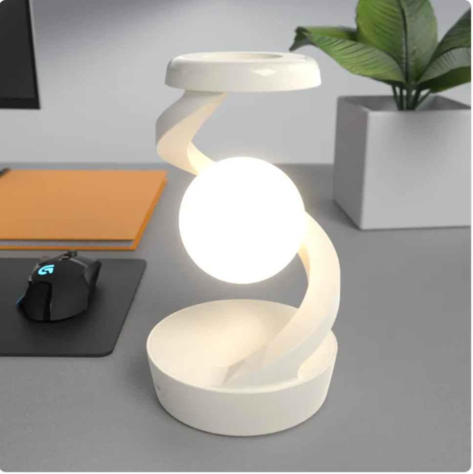 Spiral LED Table Lamp with Wireless Charging